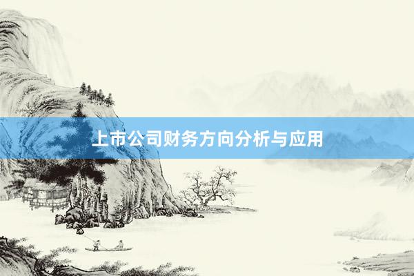 上市公司财务方向分析与应用